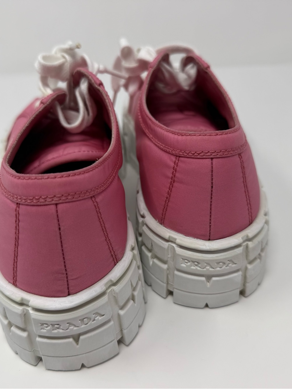 Prada Hot Pink Platform Lace-Up Sneakers - Picture 4 of 16